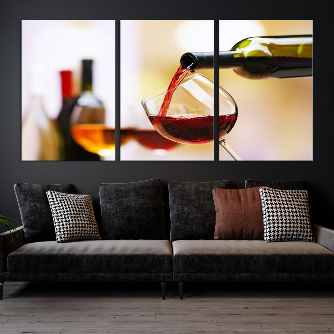 Red Wine in Glass Giclee Extra Large Wall Art Canvas Print