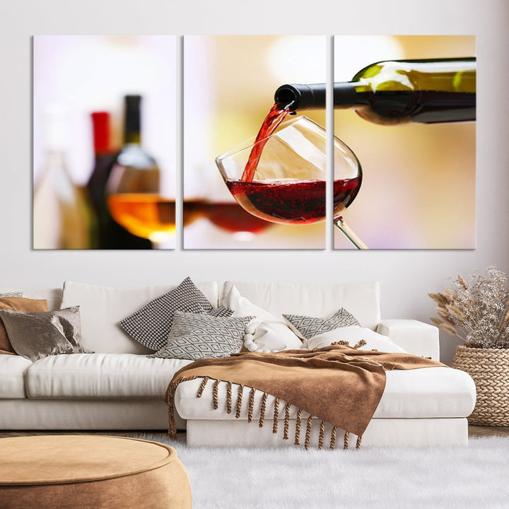 Red Wine in Glass Giclee Extra Large Wall Art Canvas Print