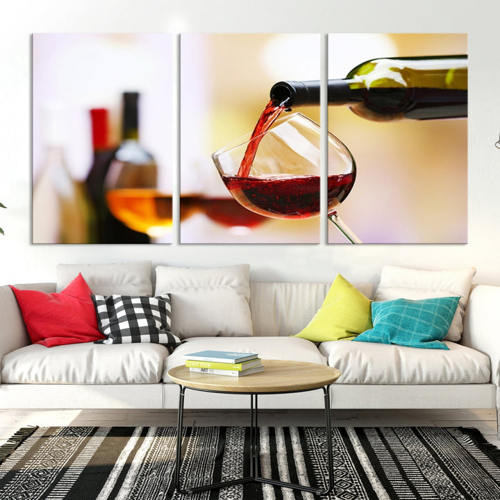 Red Wine in Glass Giclee Extra Large Wall Art Canvas Print