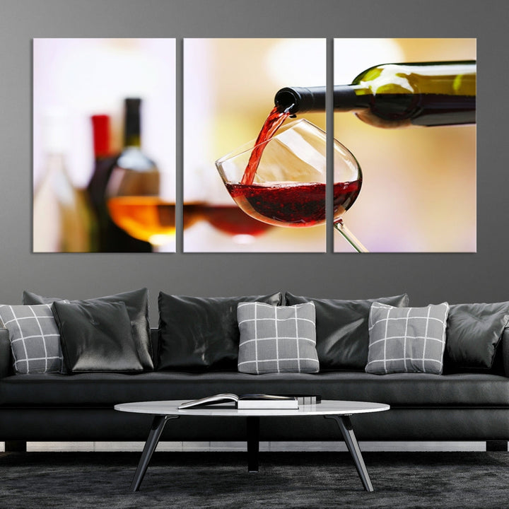 Red Wine in Glass Giclee Extra Large Wall Art Canvas Print