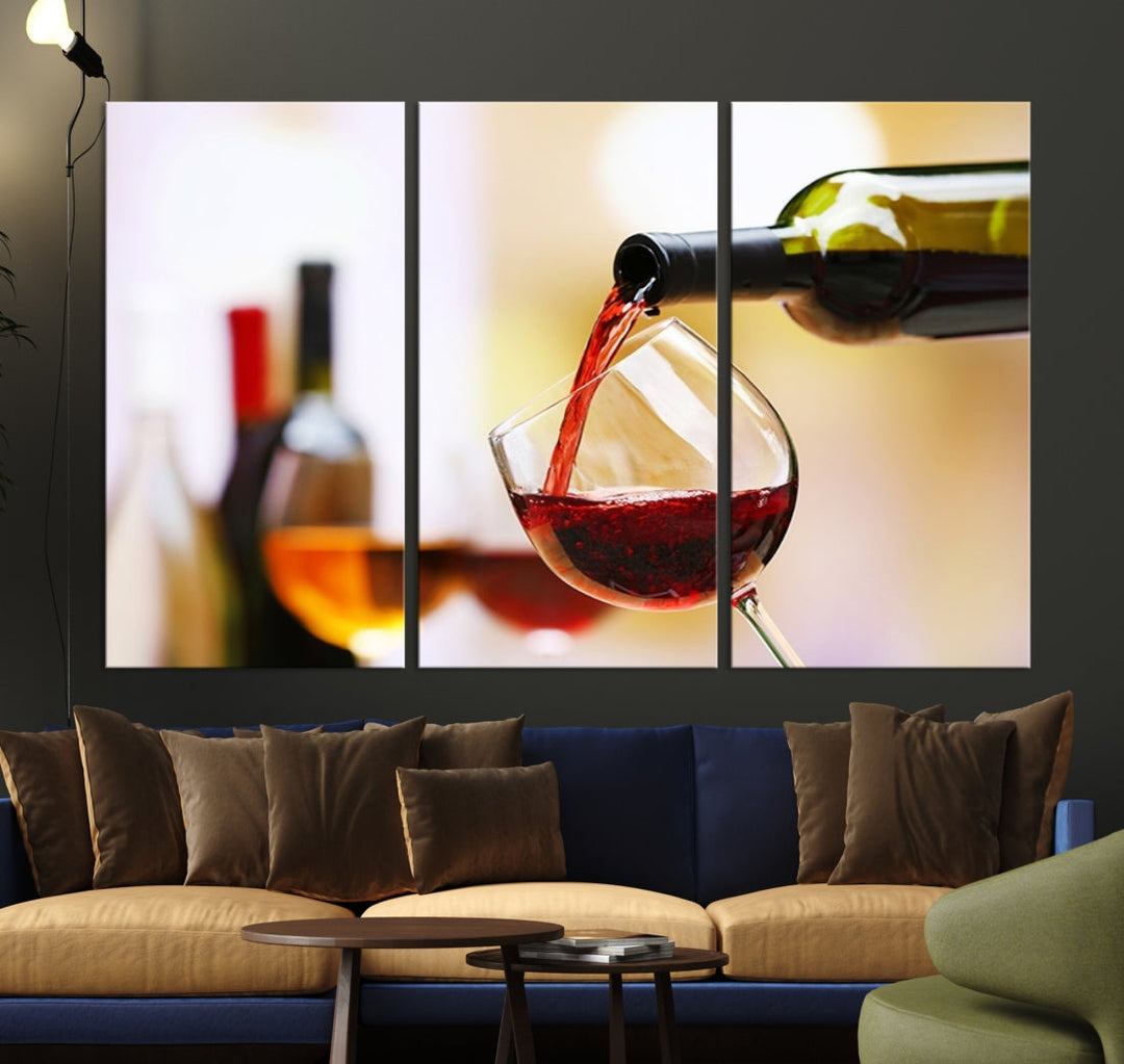 Red Wine in Glass Giclee Extra Large Wall Art Canvas Print