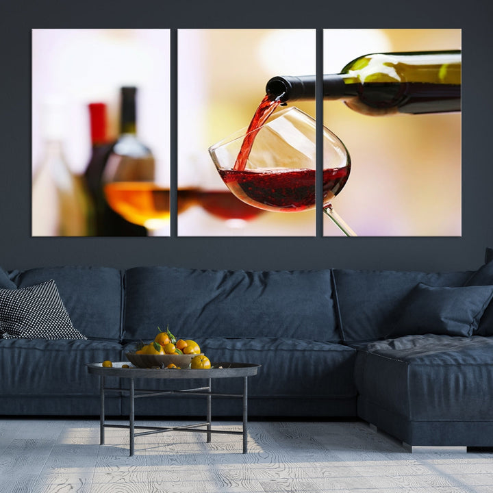 Red Wine in Glass Giclee Extra Large Wall Art Canvas Print