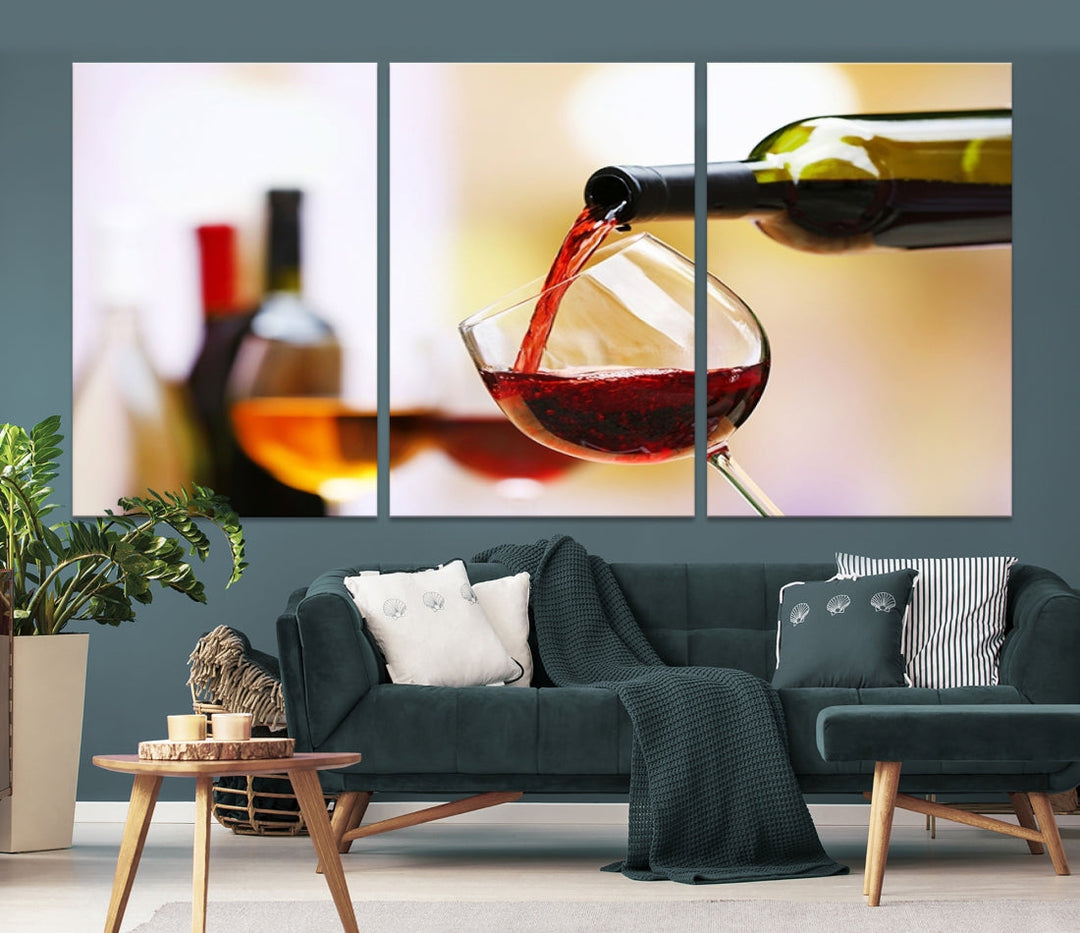 Red Wine in Glass Giclee Extra Large Wall Art Canvas Print