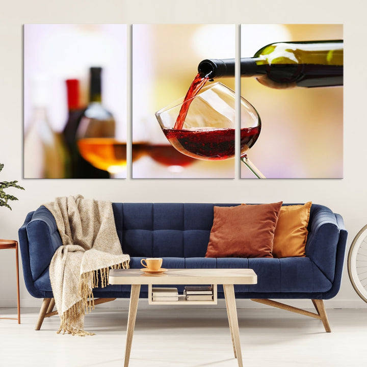 Red Wine in Glass Giclee Extra Large Wall Art Canvas Print