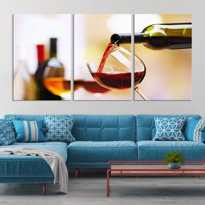 Red Wine in Glass Giclee Extra Large Wall Art Canvas Print