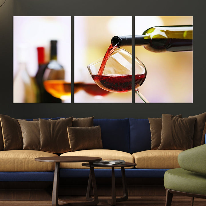 Red Wine in Glass Giclee Extra Large Wall Art Canvas Print