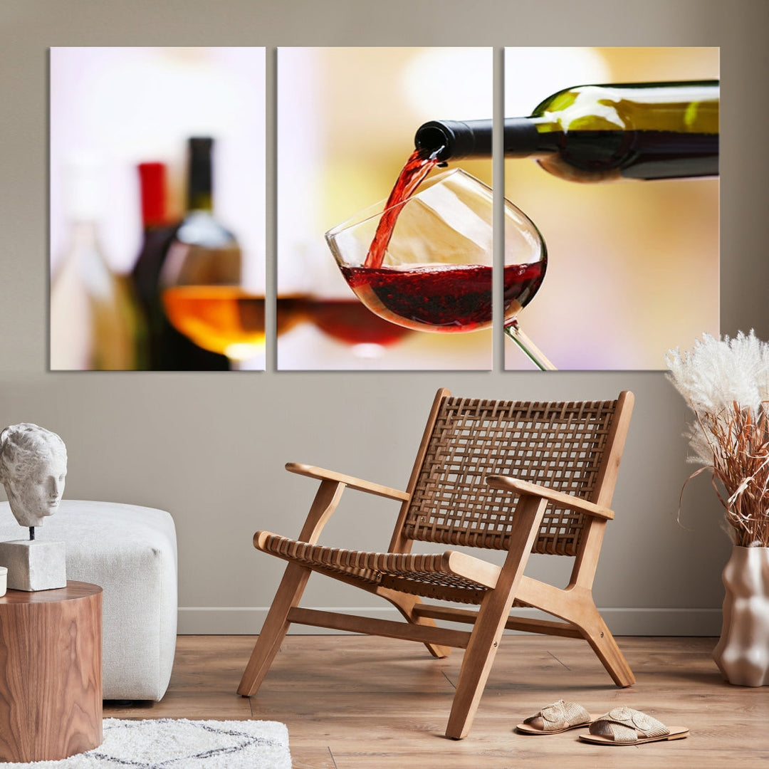 Red Wine in Glass Giclee Extra Large Wall Art Canvas Print