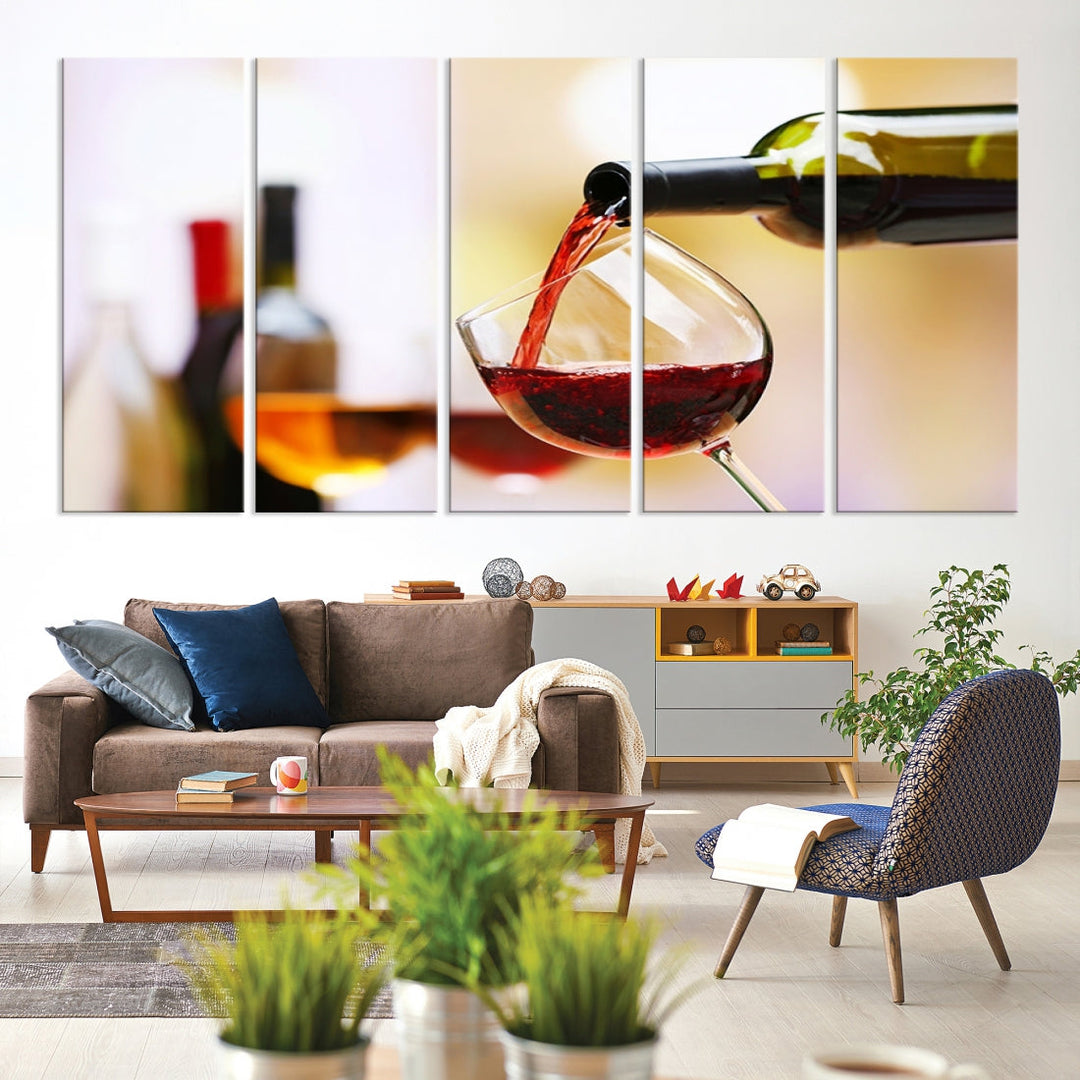 Red Wine in Glass Giclee Extra Large Wall Art Canvas Print