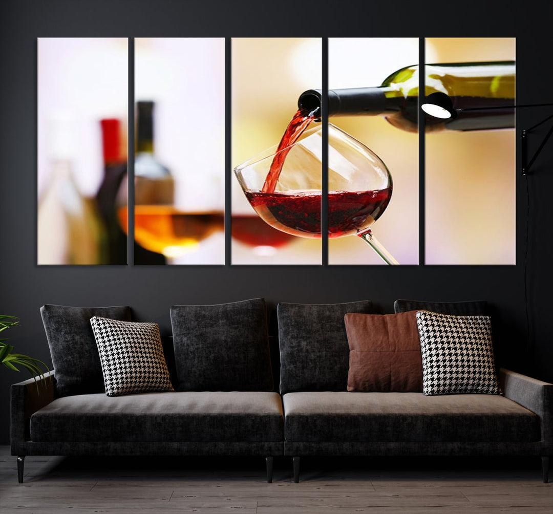 Red Wine in Glass Giclee Extra Large Wall Art Canvas Print