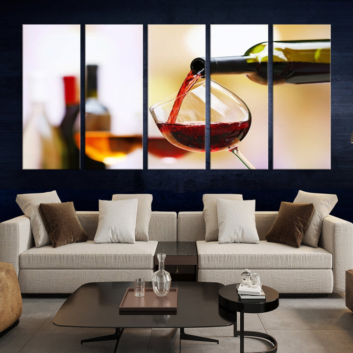 Red Wine in Glass Giclee Extra Large Wall Art Canvas Print