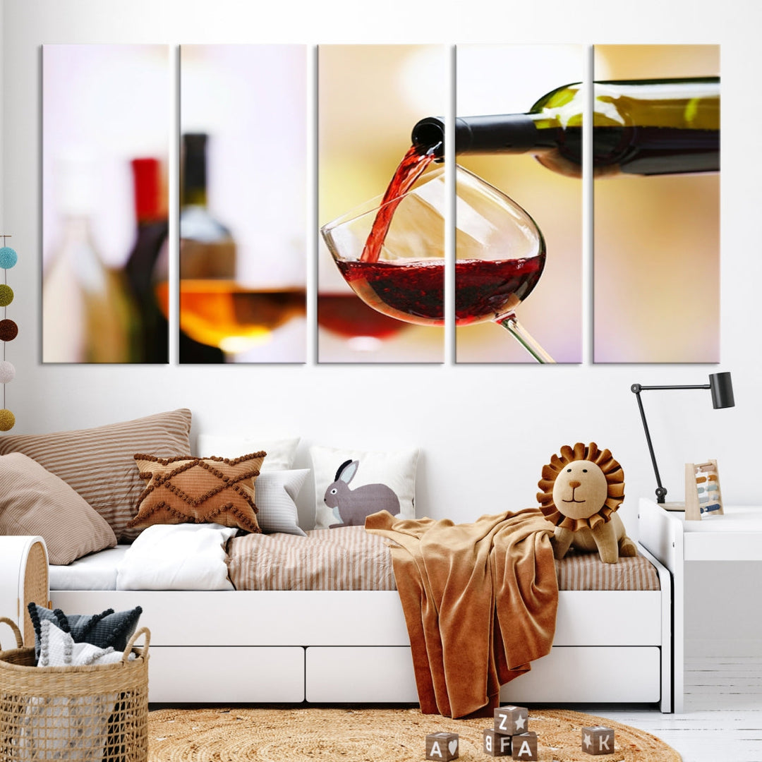 Red Wine in Glass Giclee Extra Large Wall Art Canvas Print