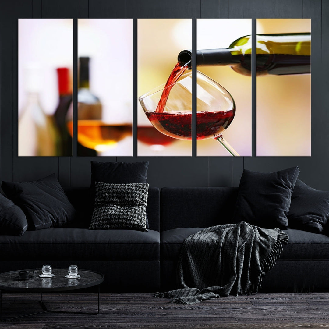 Red Wine in Glass Giclee Extra Large Wall Art Canvas Print