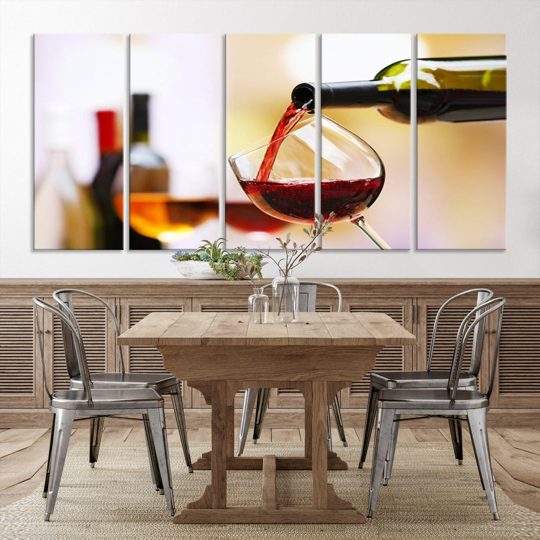 Red Wine in Glass Giclee Extra Large Wall Art Canvas Print