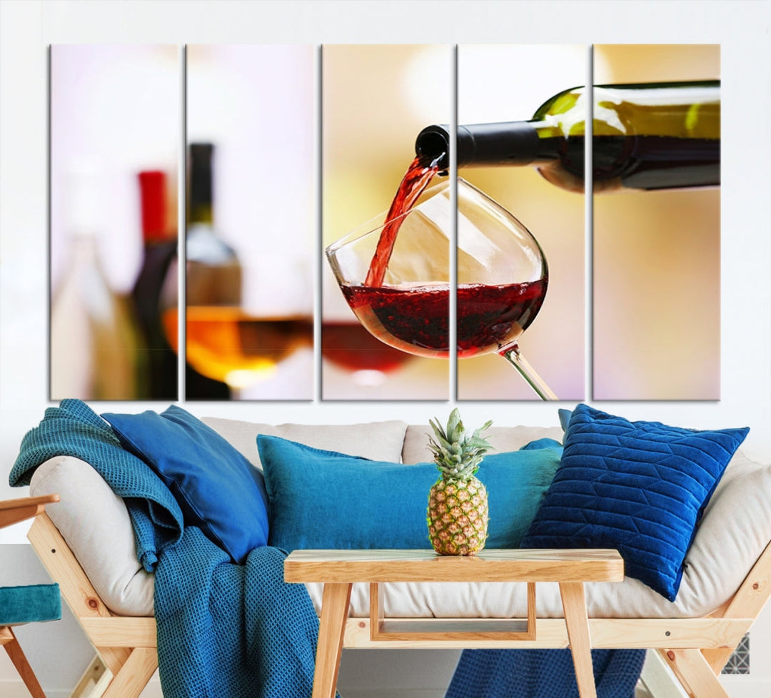 Red Wine in Glass Giclee Extra Large Wall Art Canvas Print