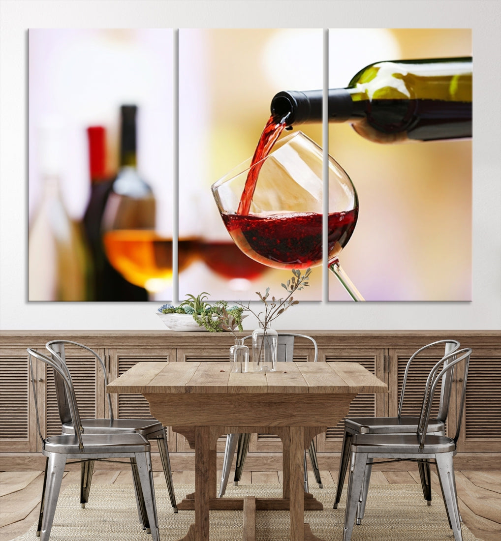 Red Wine in Glass Giclee Extra Large Wall Art Canvas Print