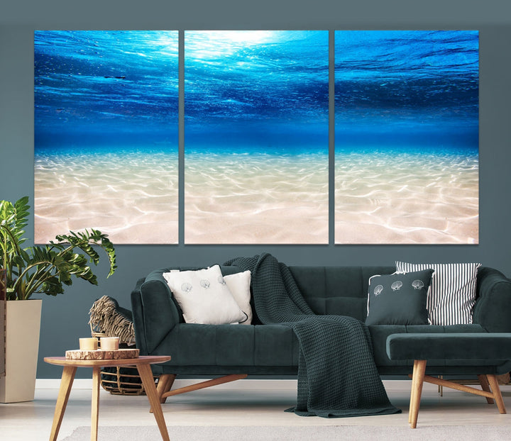 Relaxing Wall Art Underwater Photograph Canvas Art Print Nautical Art Painting Sea Ocean