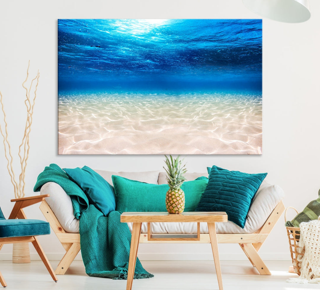 Relaxing Wall Art Underwater Photograph Canvas Art Print Nautical Art Painting Sea Ocean