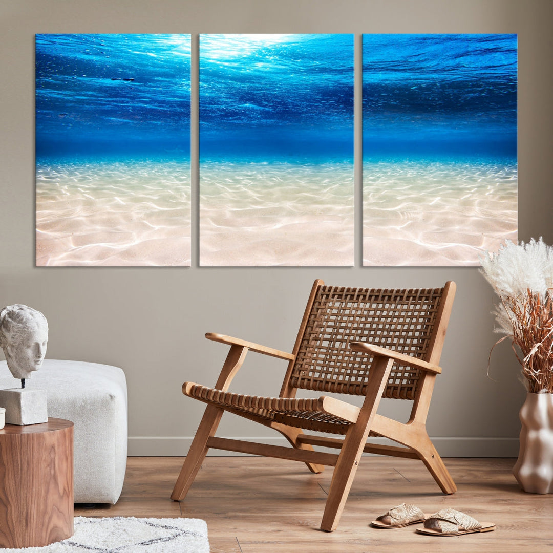 Relaxing Wall Art Underwater Photograph Canvas Art Print Nautical Art Painting Sea Ocean