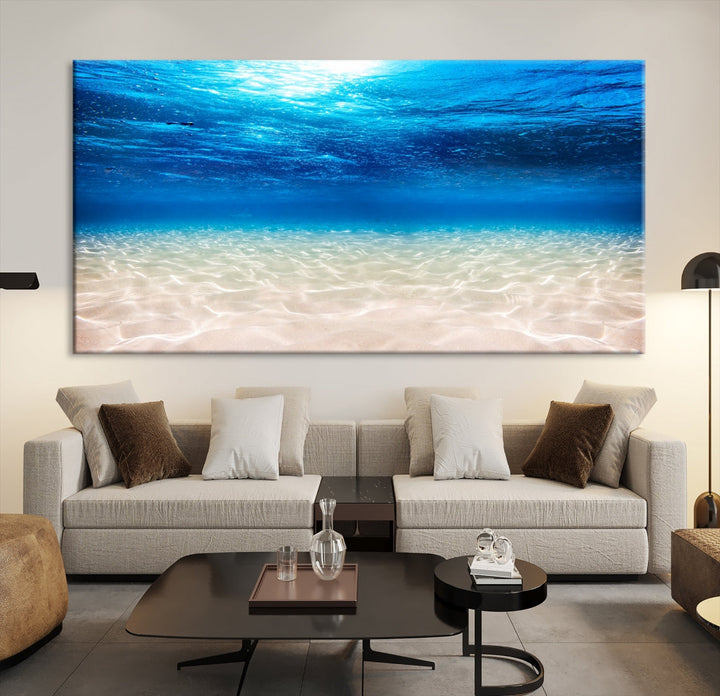 Relaxing Wall Art Underwater Photograph Canvas Art Print Nautical Art Painting Sea Ocean