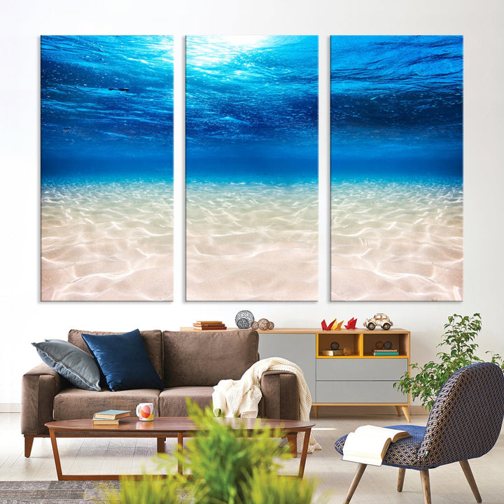 Relaxing Wall Art Underwater Photograph Canvas Art Print Nautical Art Painting Sea Ocean