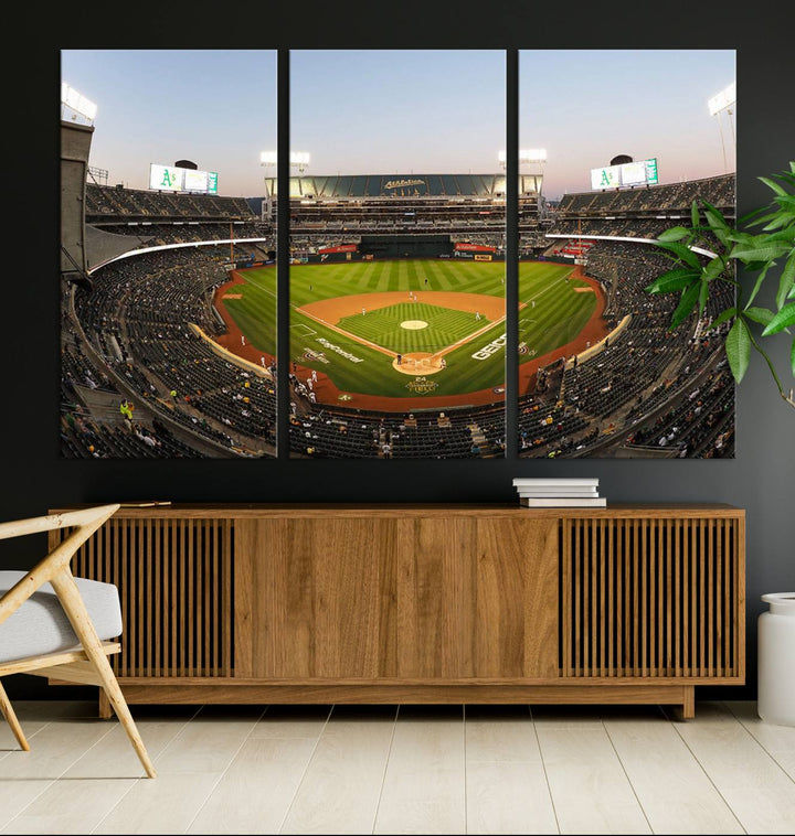 RingCentral Coliseum Oakland A's Stadium Wall Art Canvas Print