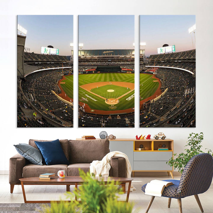 RingCentral Coliseum Oakland A's Stadium Wall Art Canvas Print