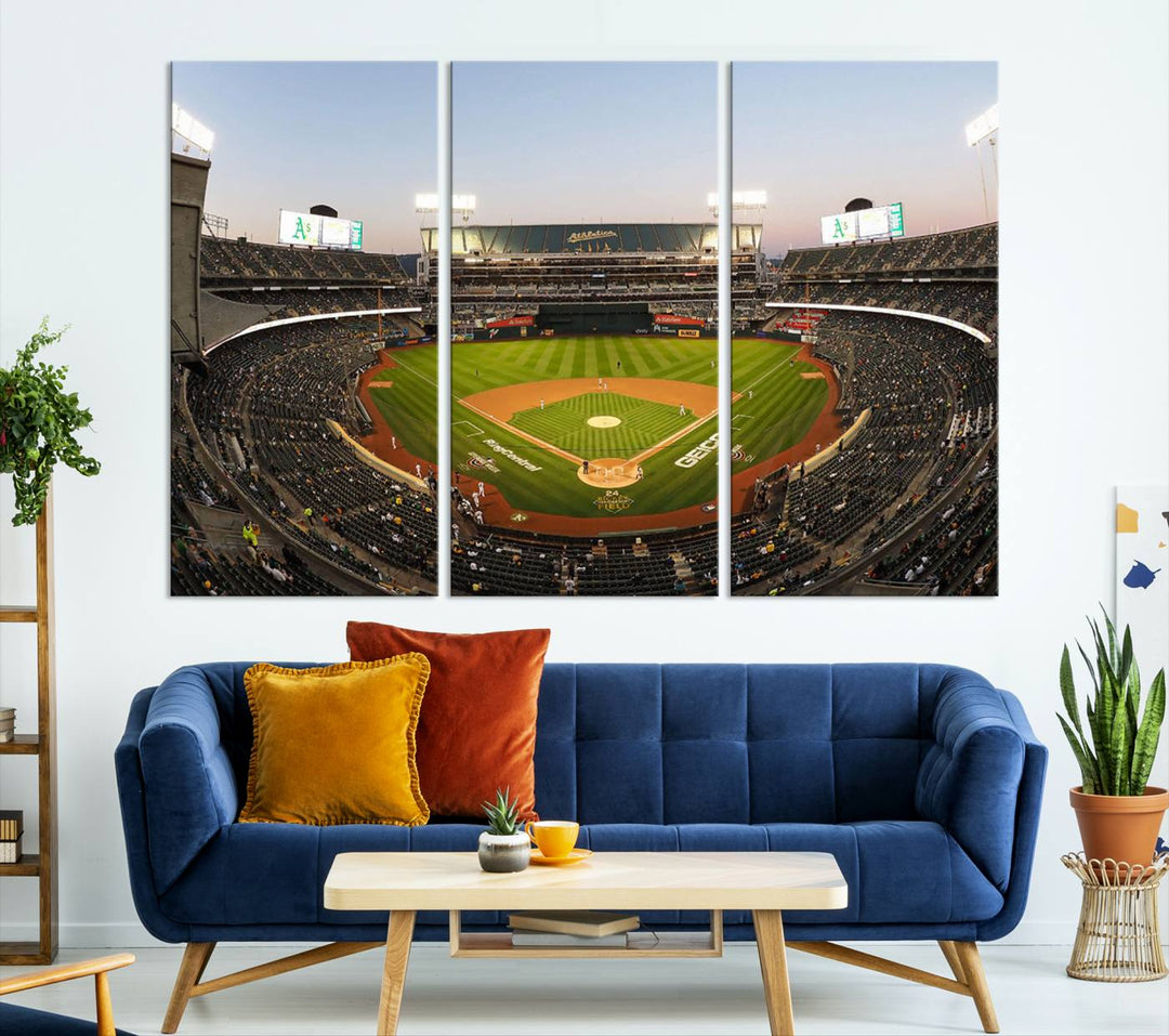 RingCentral Coliseum Oakland A's Stadium Wall Art Canvas Print