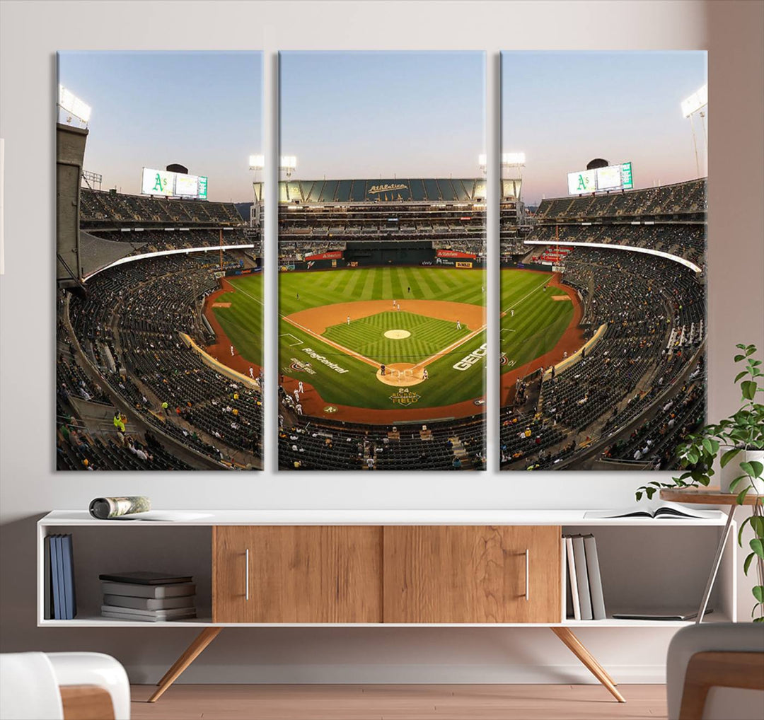 RingCentral Coliseum Oakland A's Stadium Wall Art Canvas Print