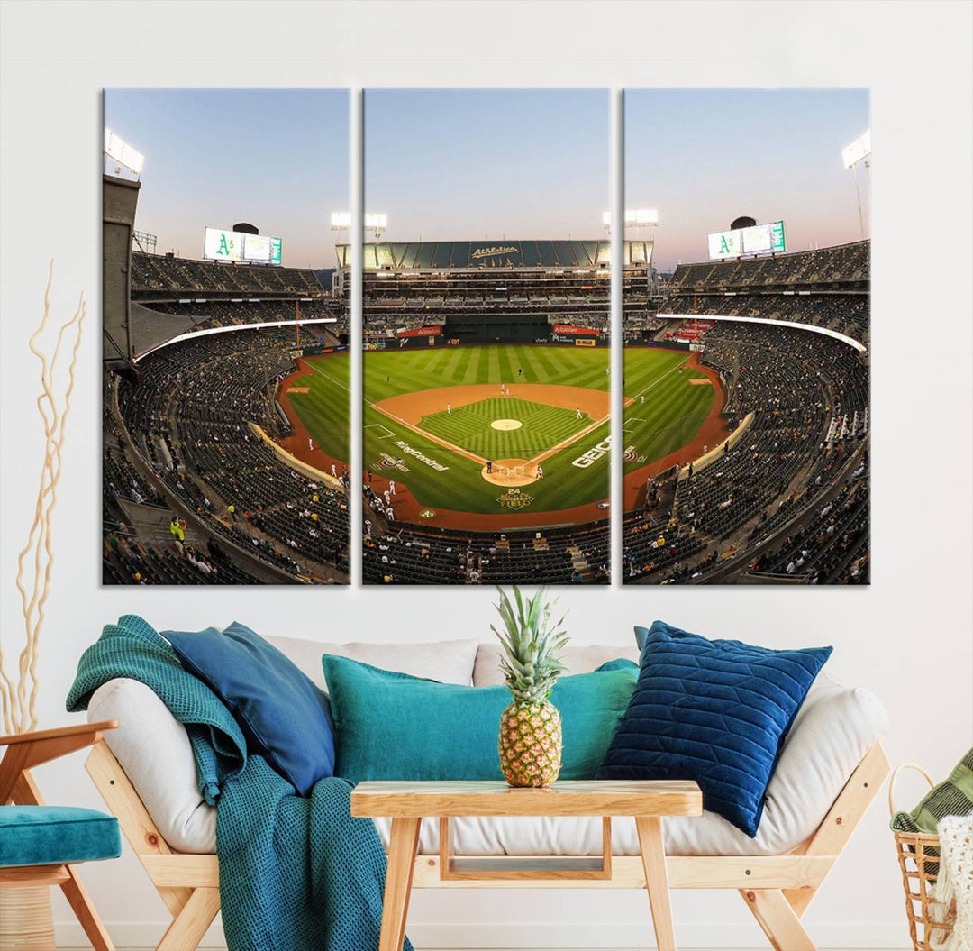 RingCentral Coliseum Oakland A's Stadium Wall Art Canvas Print