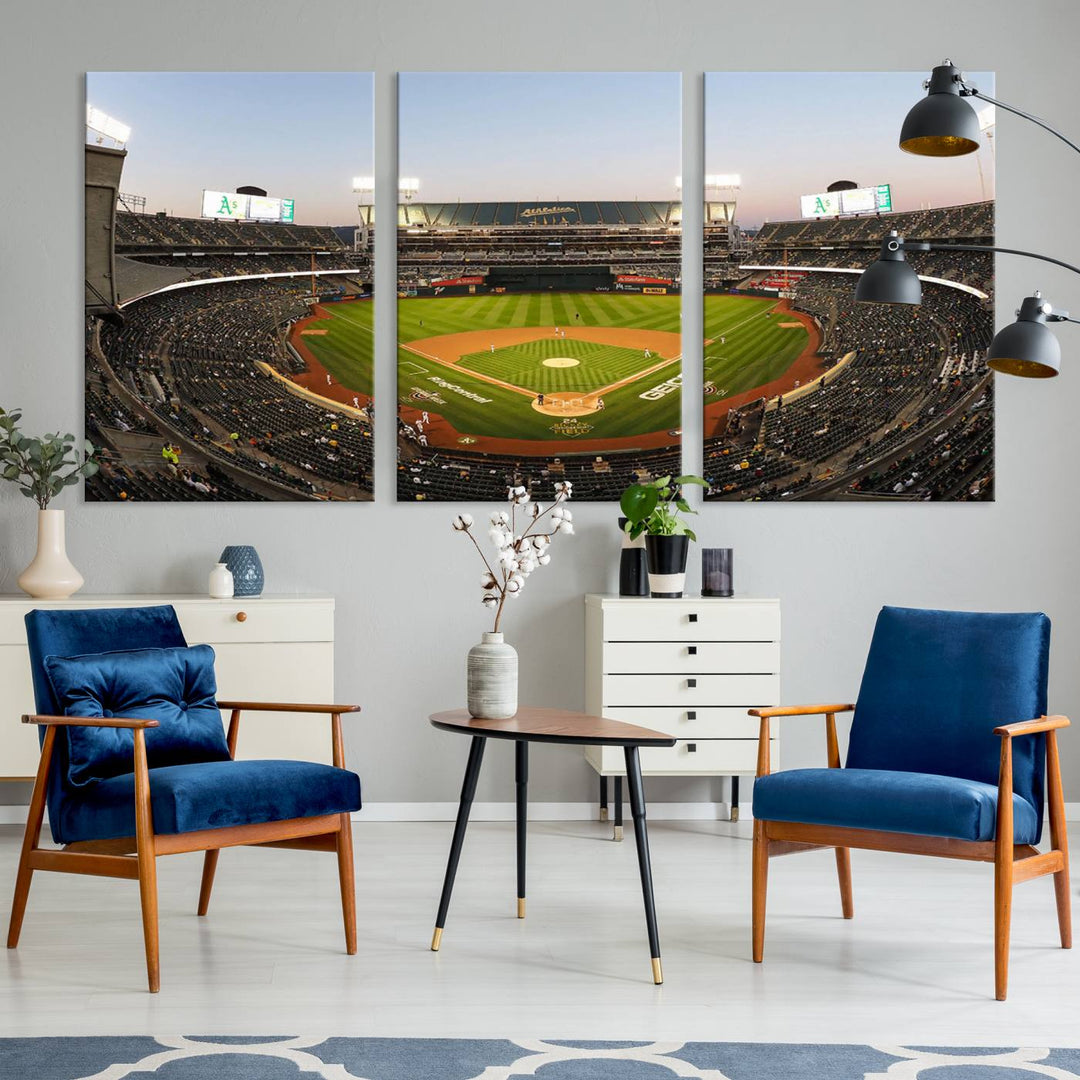 RingCentral Coliseum Oakland A's Stadium Wall Art Canvas Print