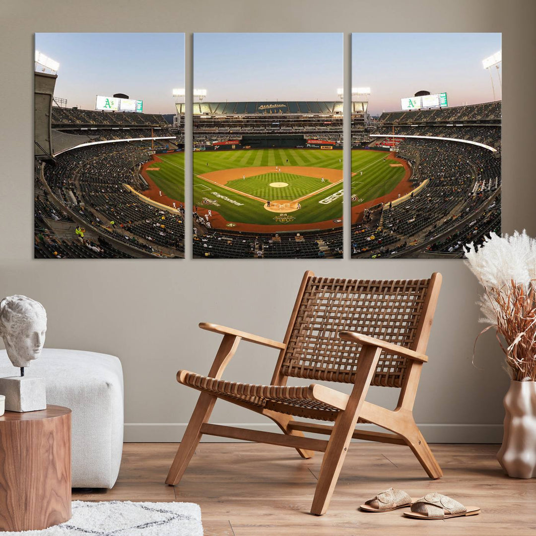 RingCentral Coliseum Oakland A's Stadium Wall Art Canvas Print