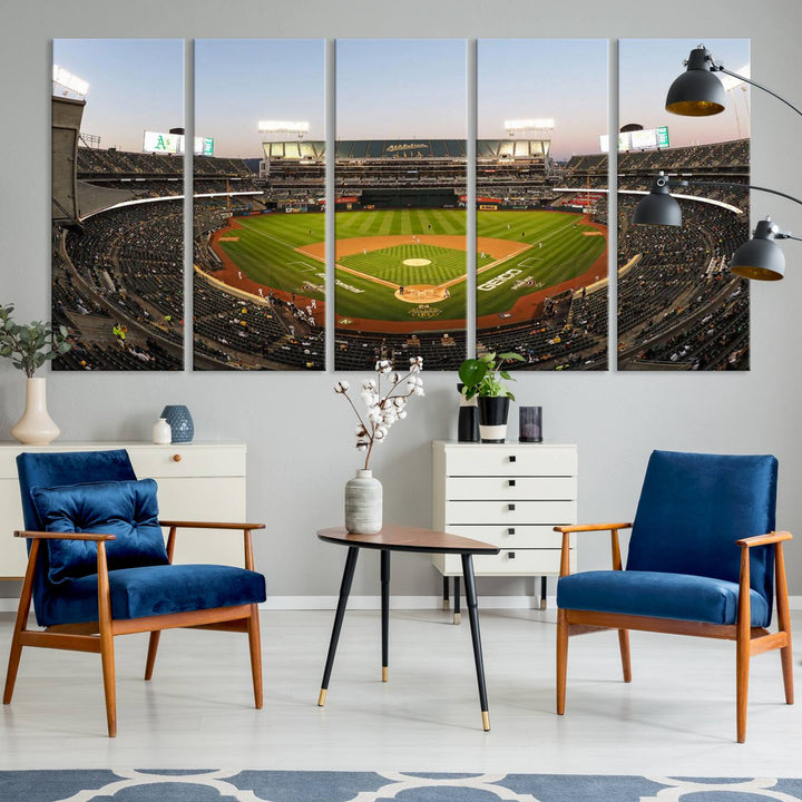 RingCentral Coliseum Oakland A's Stadium Wall Art Canvas Print