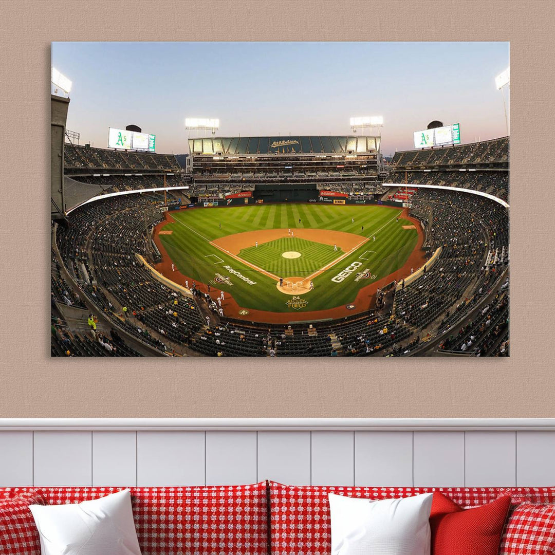 RingCentral Coliseum Oakland A's Stadium Wall Art Canvas Print