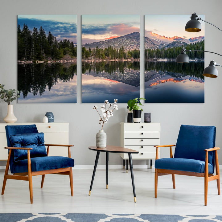 Rocky Mountain National Park canvas print Bear Lake Colorado Nature wall art Landscape Multi panel Wall Art Canvas Print