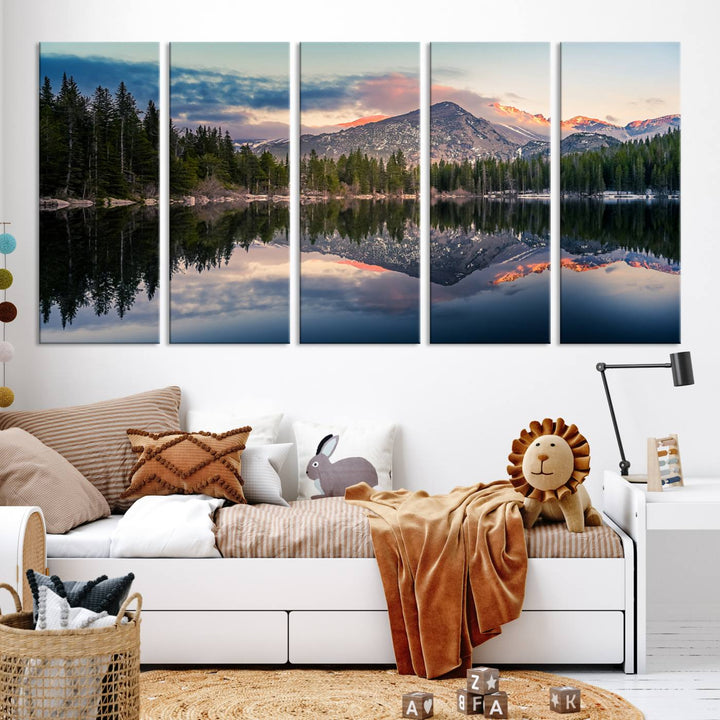 Rocky Mountain National Park canvas print Bear Lake Colorado Nature wall art Landscape Multi panel Wall Art Canvas Print