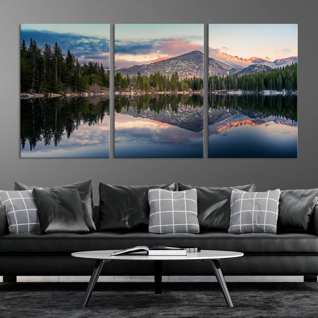 Rocky Mountain National Park Wall Art Canvas Print, Bear Lake Colorado Nature Wall Art Print, Rocky Landscape Wall Art for Dining Room, Ready to Hang