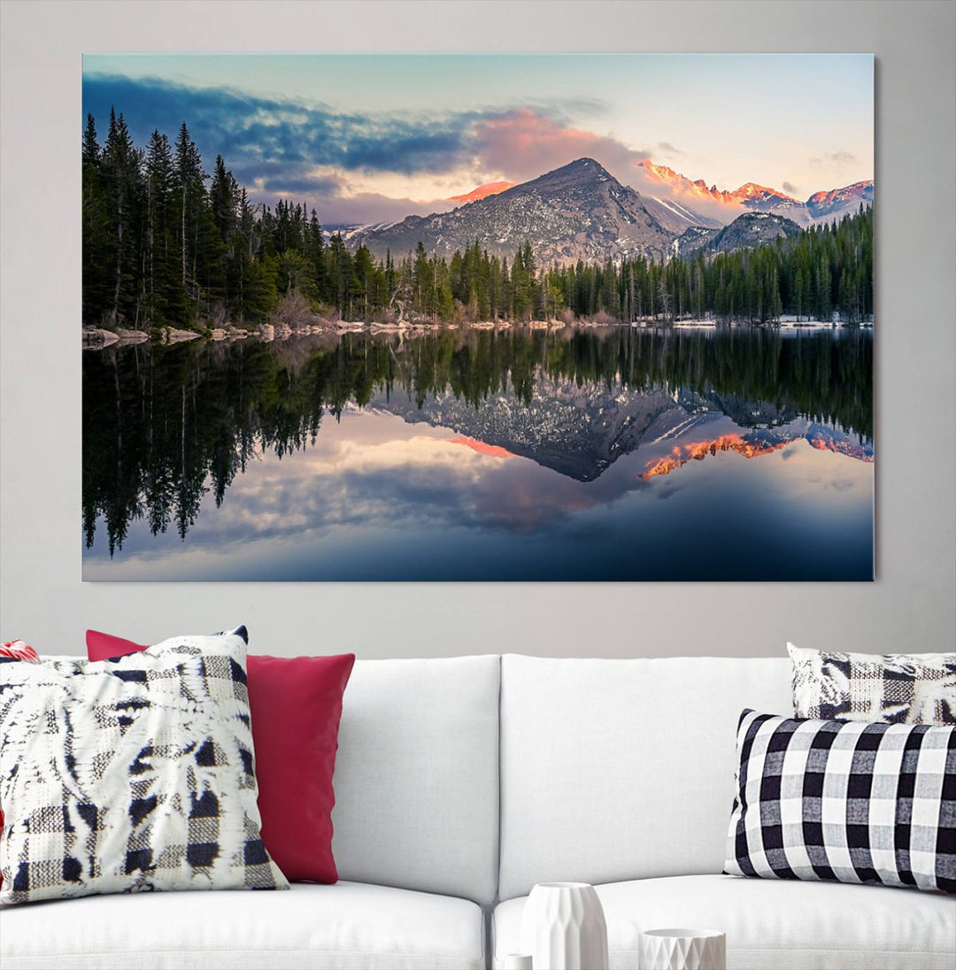 Rocky Mountain National Park Wall Art Canvas Print, Bear Lake Colorado Nature Wall Art Print, Rocky Landscape Wall Art for Dining Room, Ready to Hang