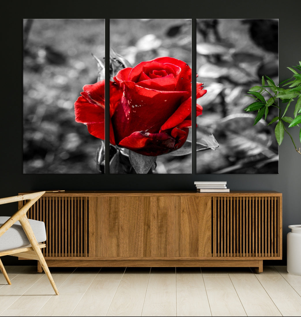 Rose Canvas Wall Art Red Rose Canvas Print Extra Large Wall Art