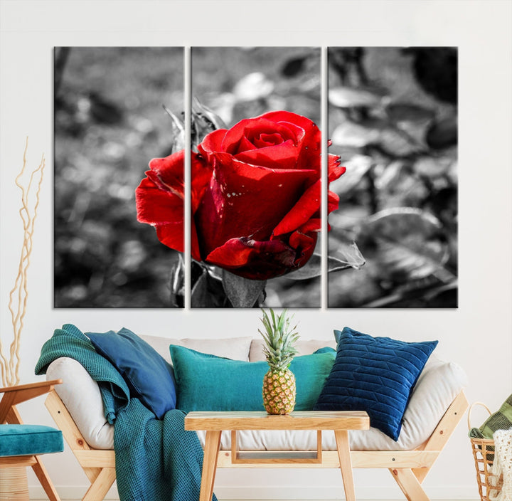 Rose Canvas Wall Art Red Rose Canvas Print Extra Large Wall Art