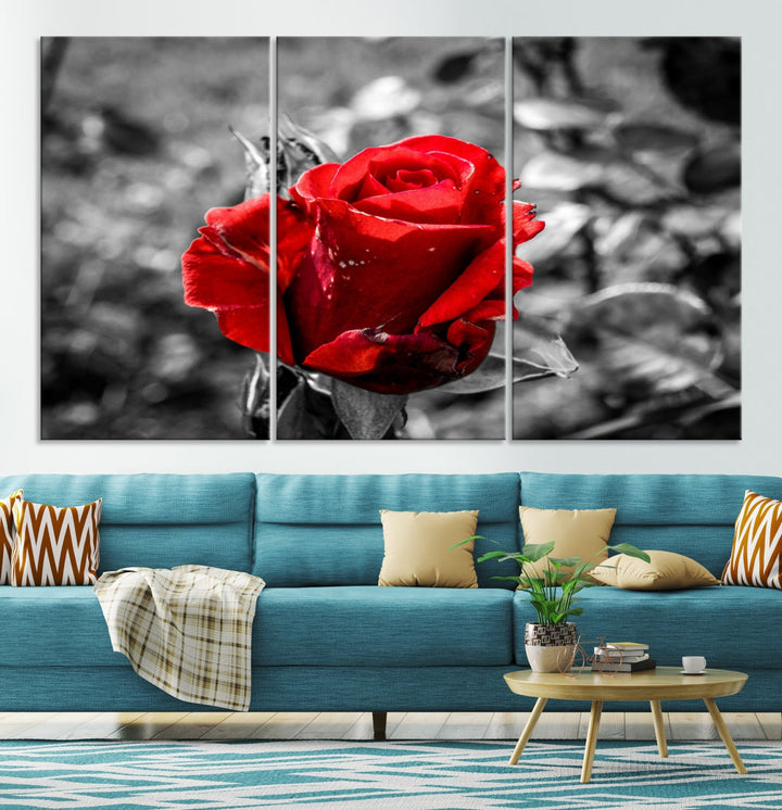 Rose Canvas Wall Art Red Rose Canvas Print Extra Large Wall Art