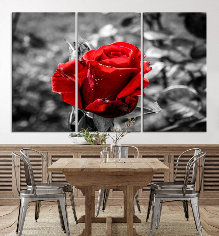 Rose Canvas Wall Art Red Rose Canvas Print Extra Large Wall Art