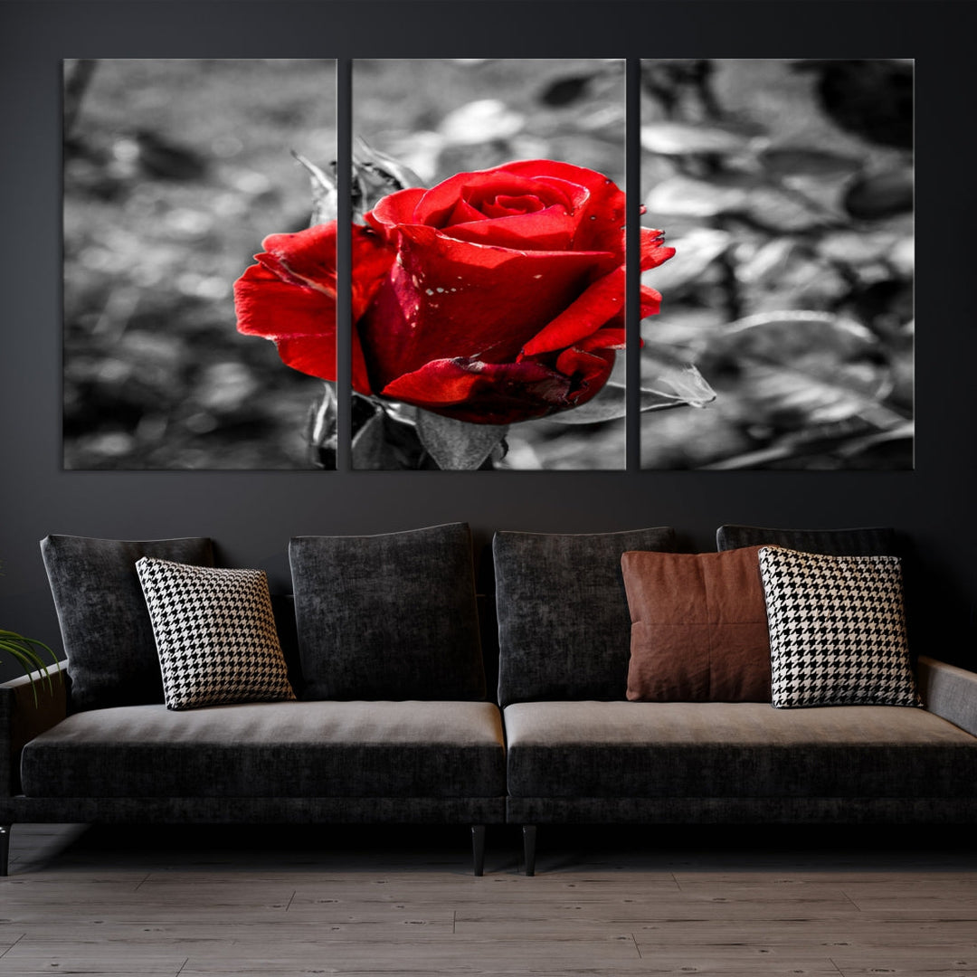 Rose Canvas Wall Art Red Rose Canvas Print Extra Large Wall Art