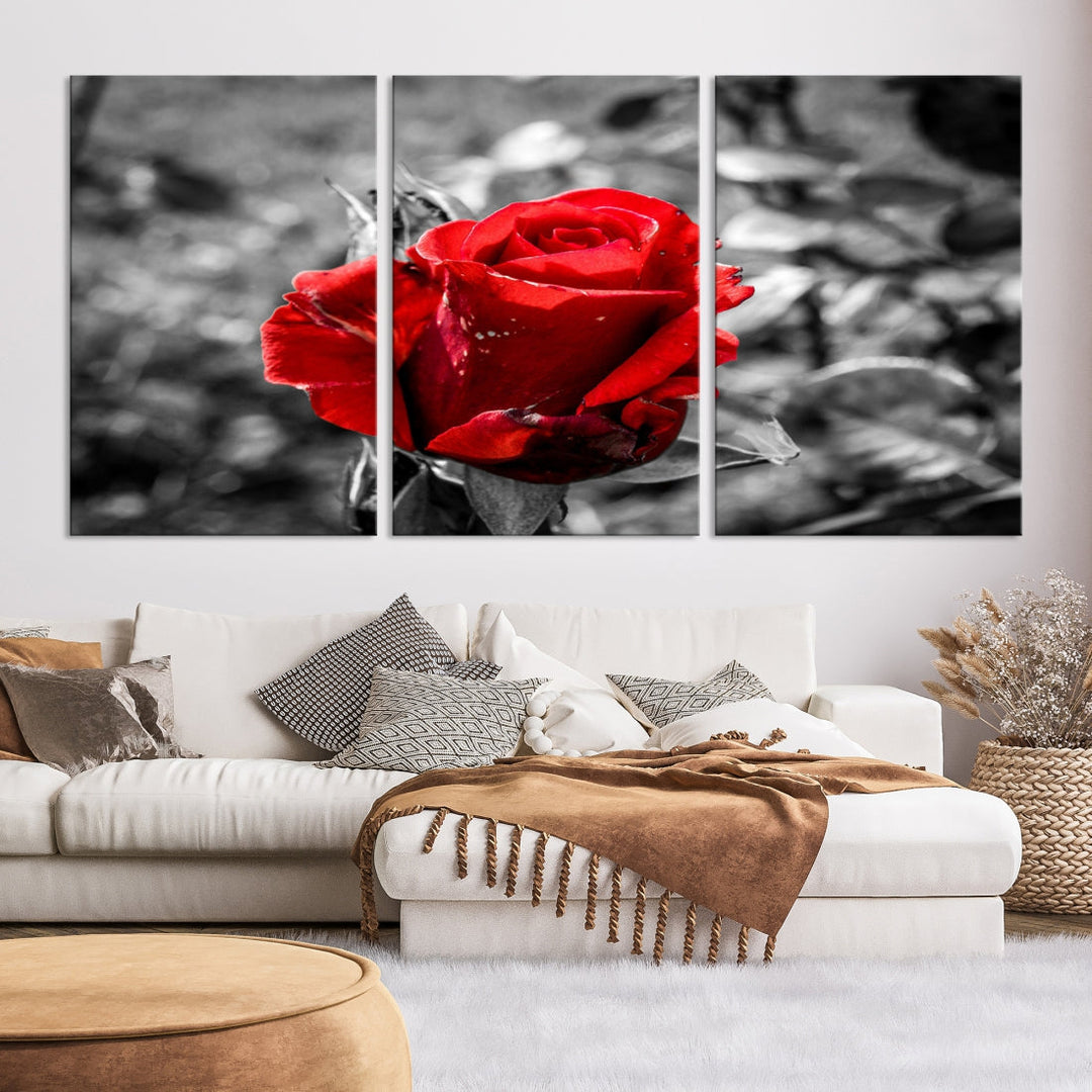 Rose Canvas Wall Art Red Rose Canvas Print Extra Large Wall Art