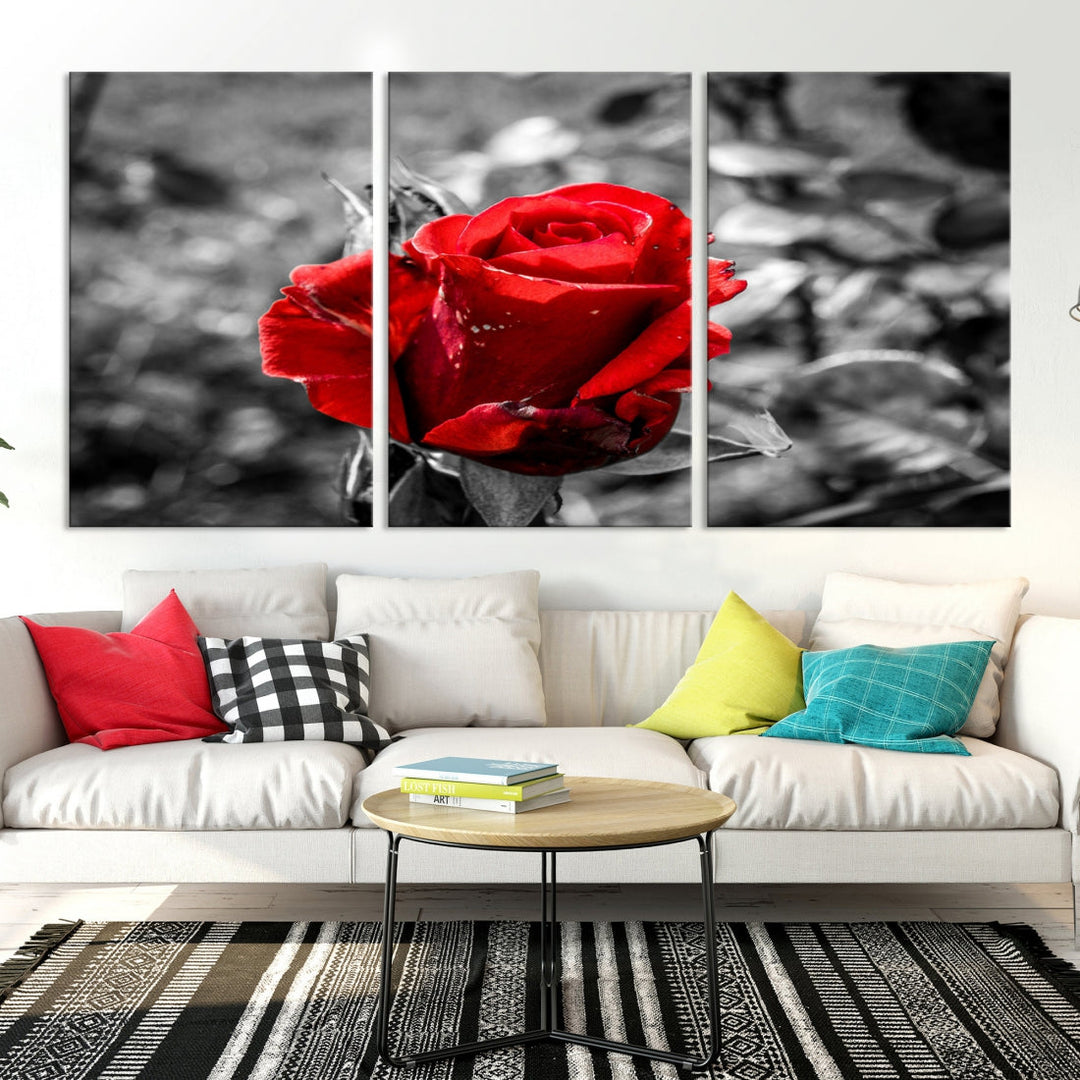 Rose Canvas Wall Art Red Rose Canvas Print Extra Large Wall Art