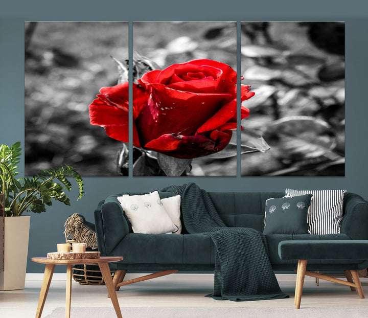 Rose Canvas Wall Art Red Rose Canvas Print Extra Large Wall Art