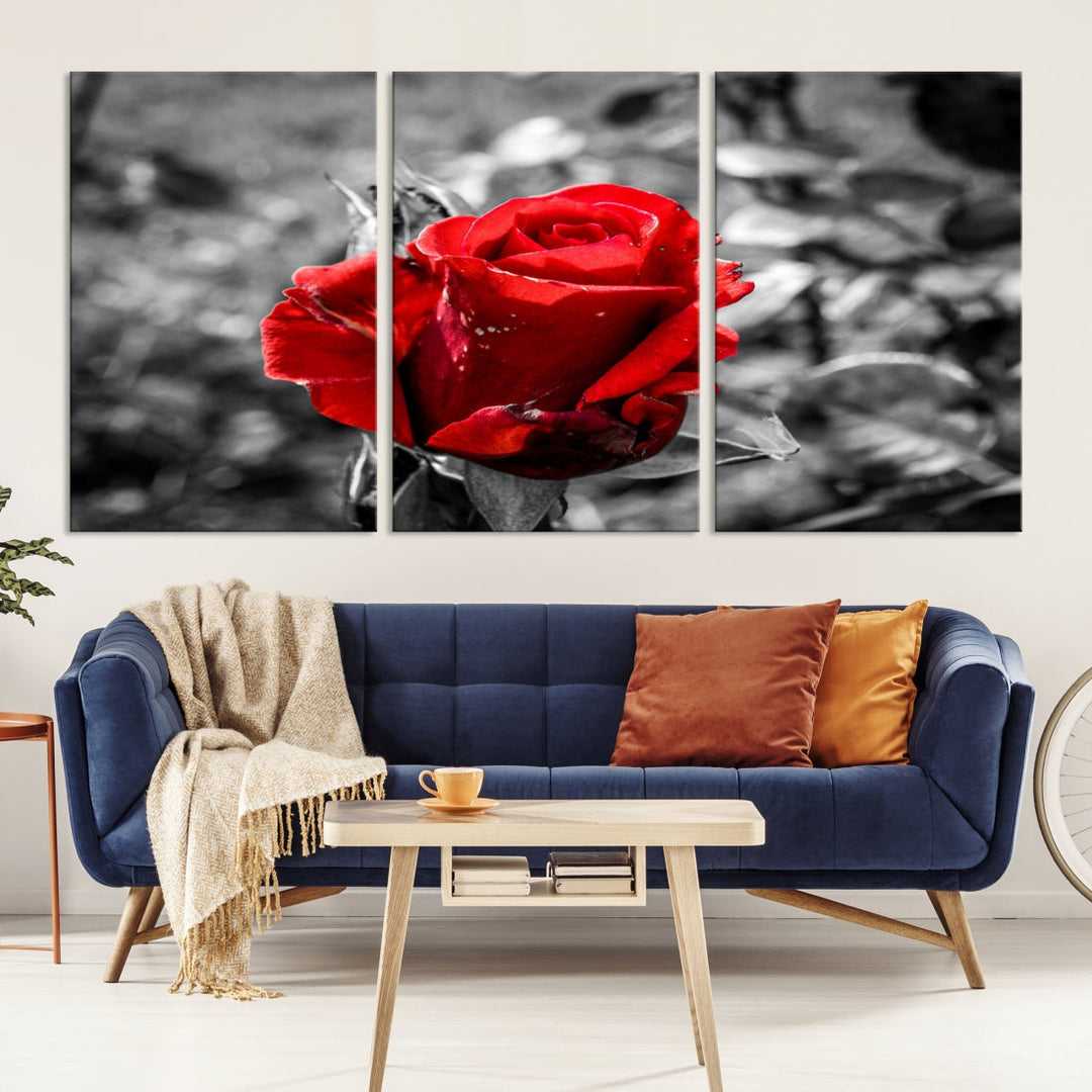 Rose Canvas Wall Art Red Rose Canvas Print Extra Large Wall Art