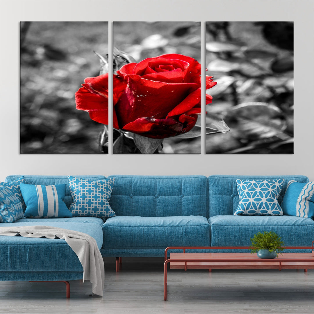 Rose Canvas Wall Art Red Rose Canvas Print Extra Large Wall Art