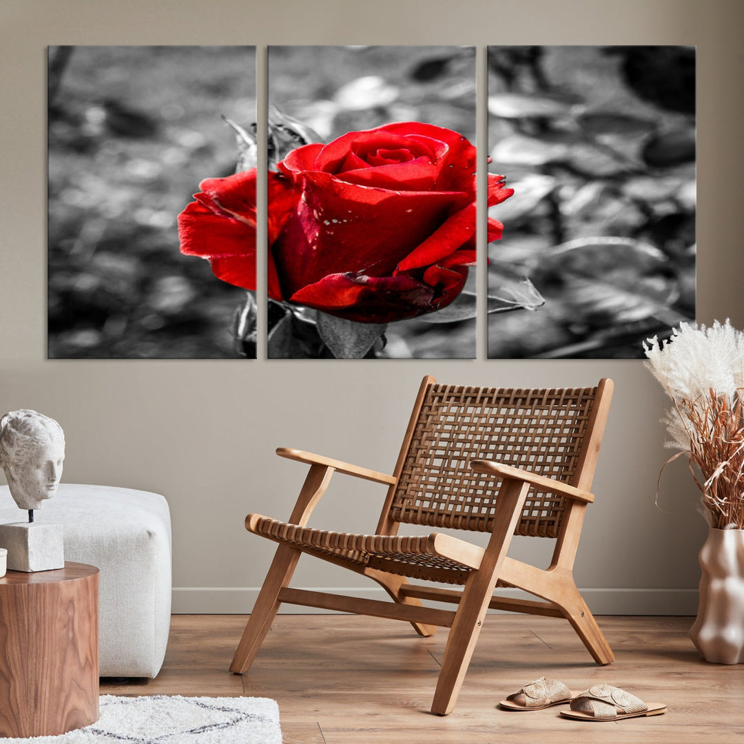 Rose Canvas Wall Art Red Rose Canvas Print Extra Large Wall Art