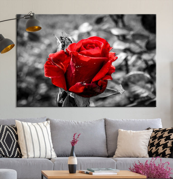 Rose Canvas Wall Art Red Rose Canvas Print Extra Large Wall Art