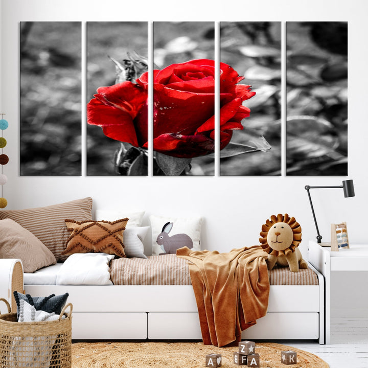 Rose Canvas Wall Art Red Rose Canvas Print Extra Large Wall Art